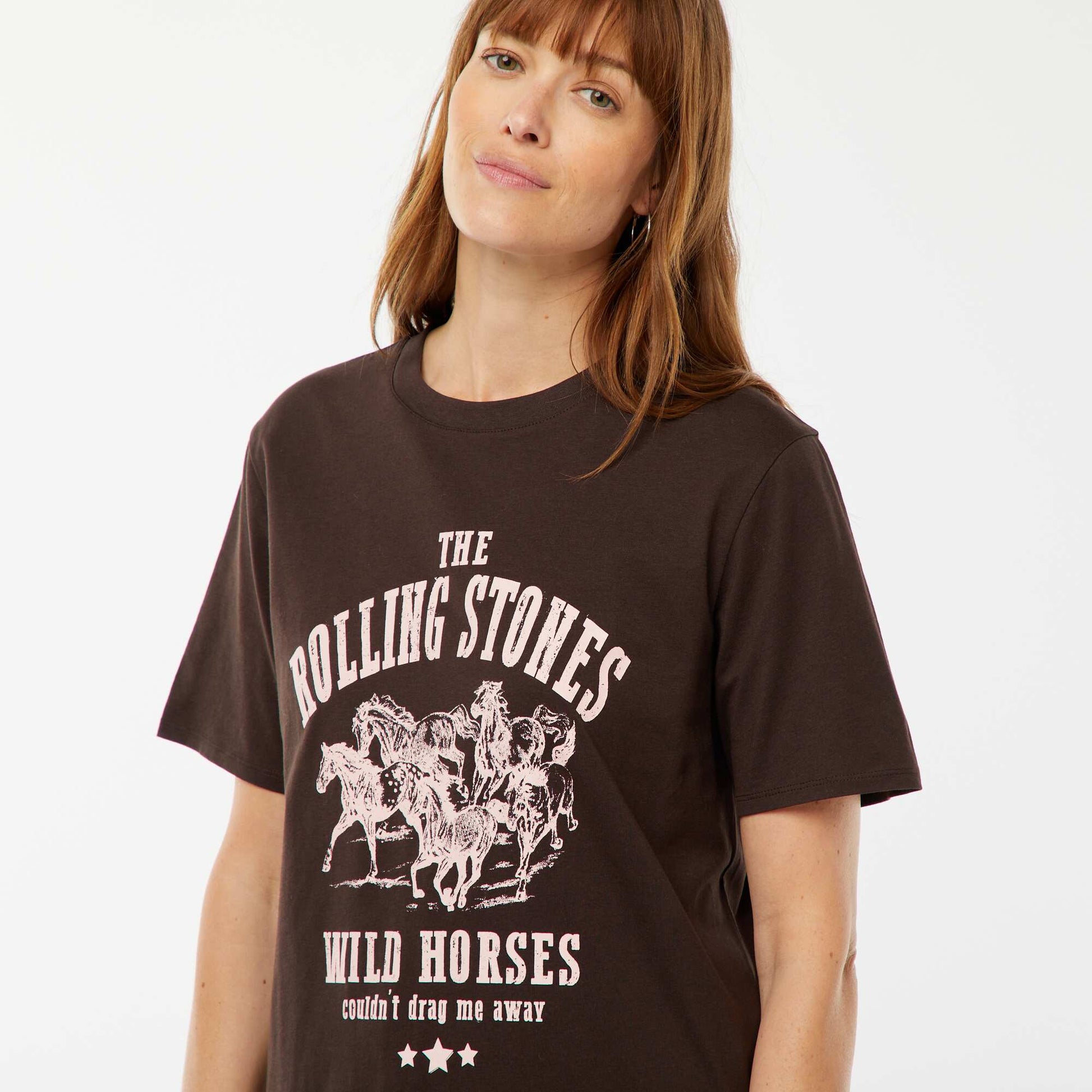 T-shirt à manches courtes 'Rolling Stones' MARRON