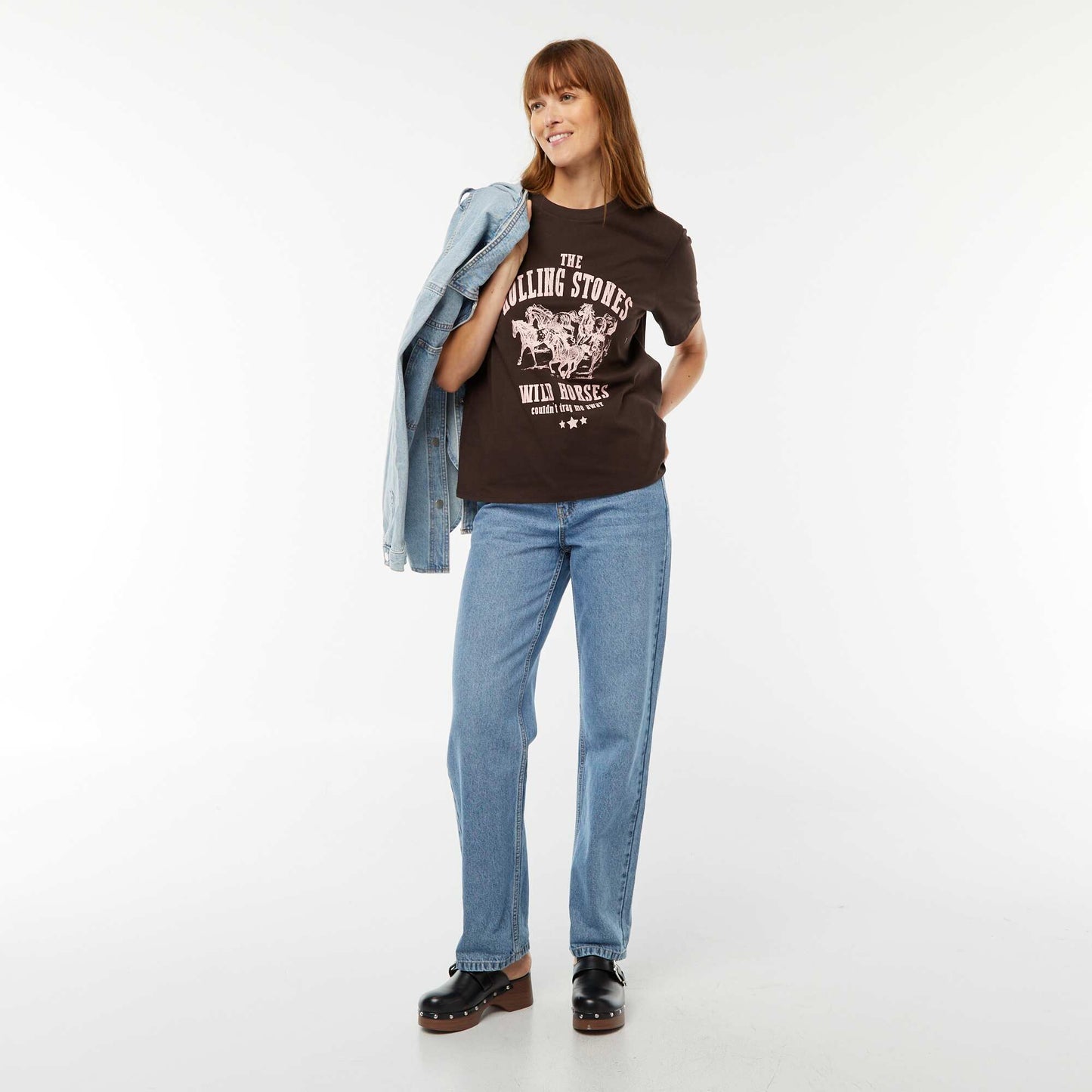 T-shirt à manches courtes 'Rolling Stones' MARRON