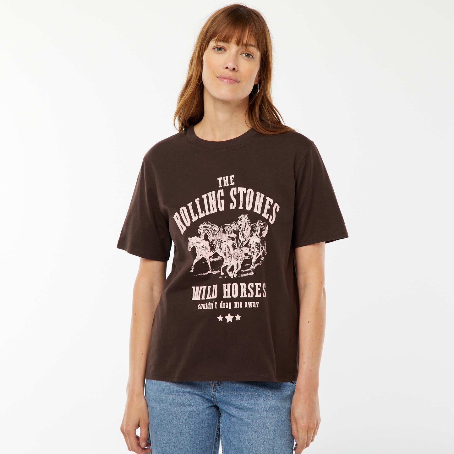 T-shirt à manches courtes 'Rolling Stones' MARRON