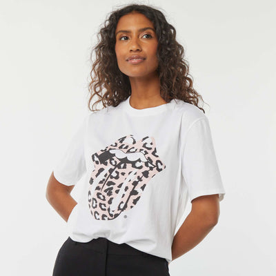 T-shirt à manches courtes 'Rolling Stones' BLANC