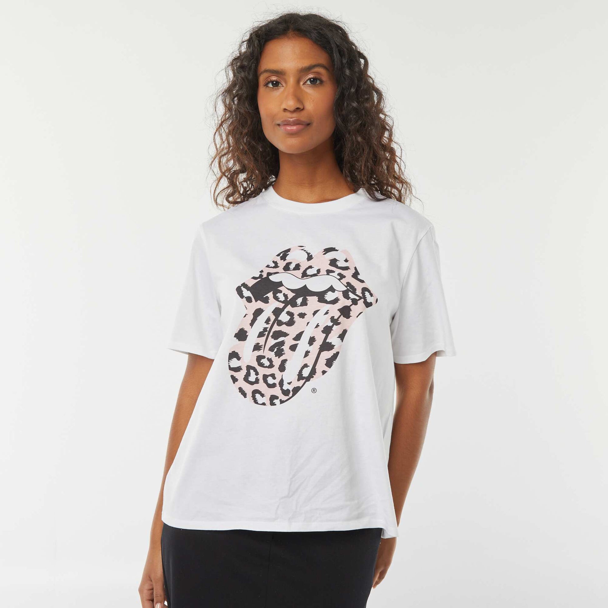 T-shirt à manches courtes 'Rolling Stones' BLANC