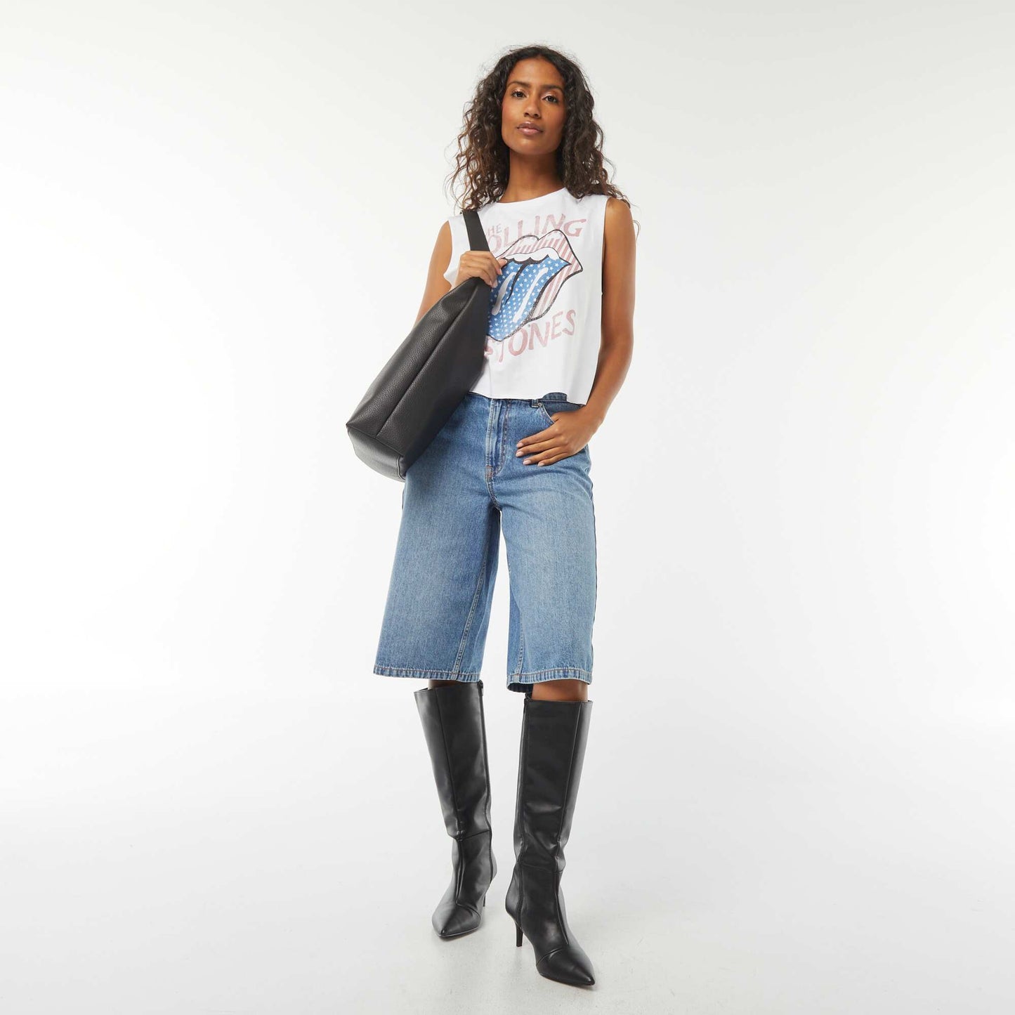 T-shirt sans manches 'Rolling Stones' BLANC