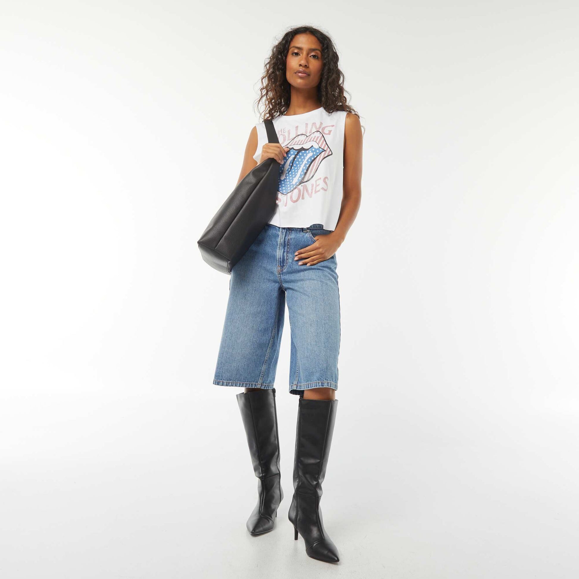 T-shirt sans manches 'Rolling Stones' BLANC