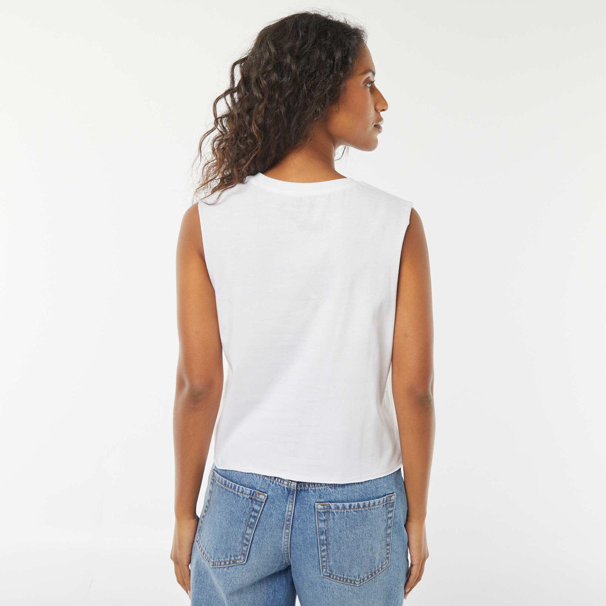 T-shirt sans manches 'Rolling Stones' BLANC