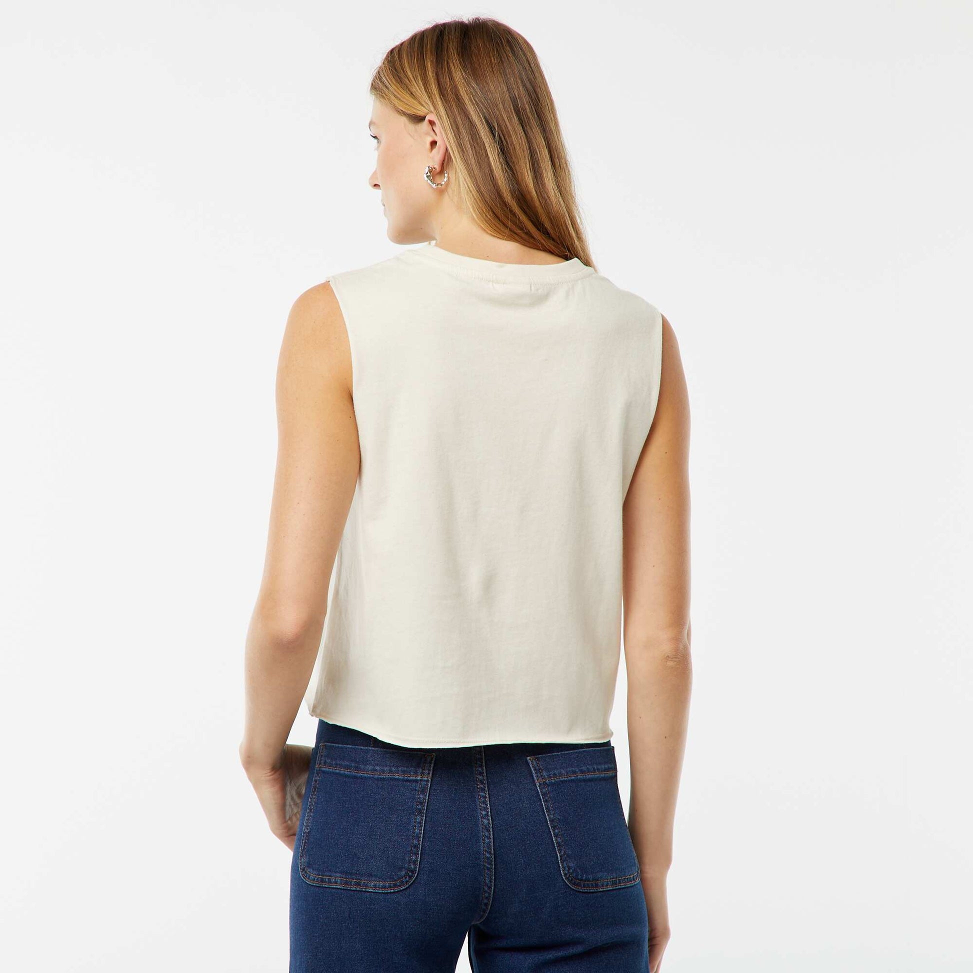 T-shirt sans manches 'Stitch' 'Disney' BLANC