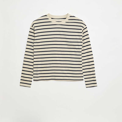 Tee-shirt marinière épaule scratchée - So Easy BLANC
