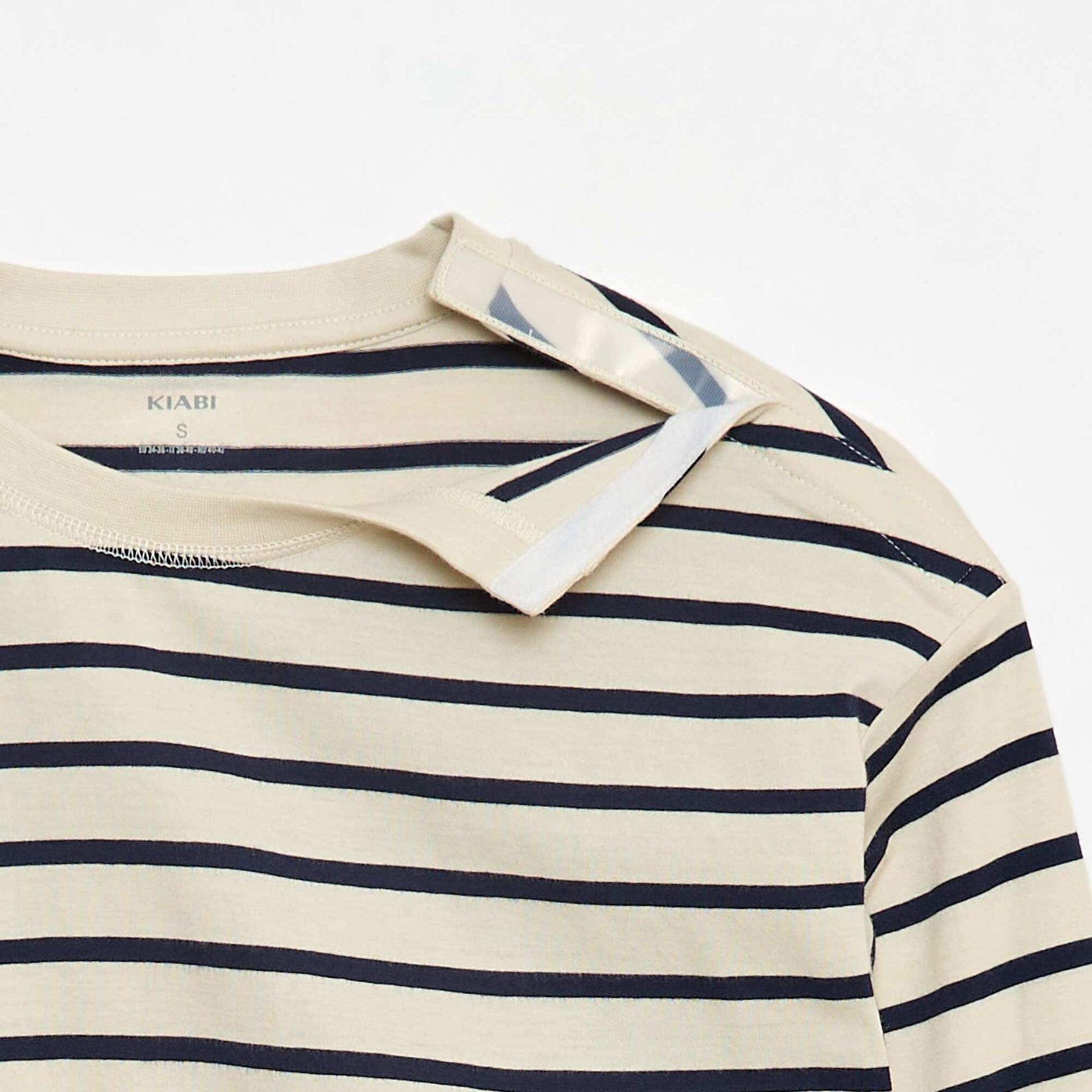 Tee-shirt marinière épaule scratchée - So Easy BLANC