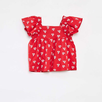 T-shirt à manches courtes avec imprimé ROUGE