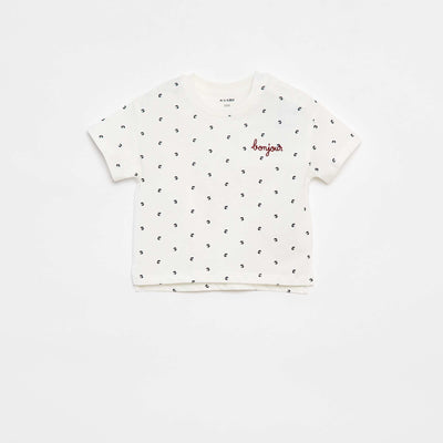 T-shirt à manches courtes avec imprimé BLANC