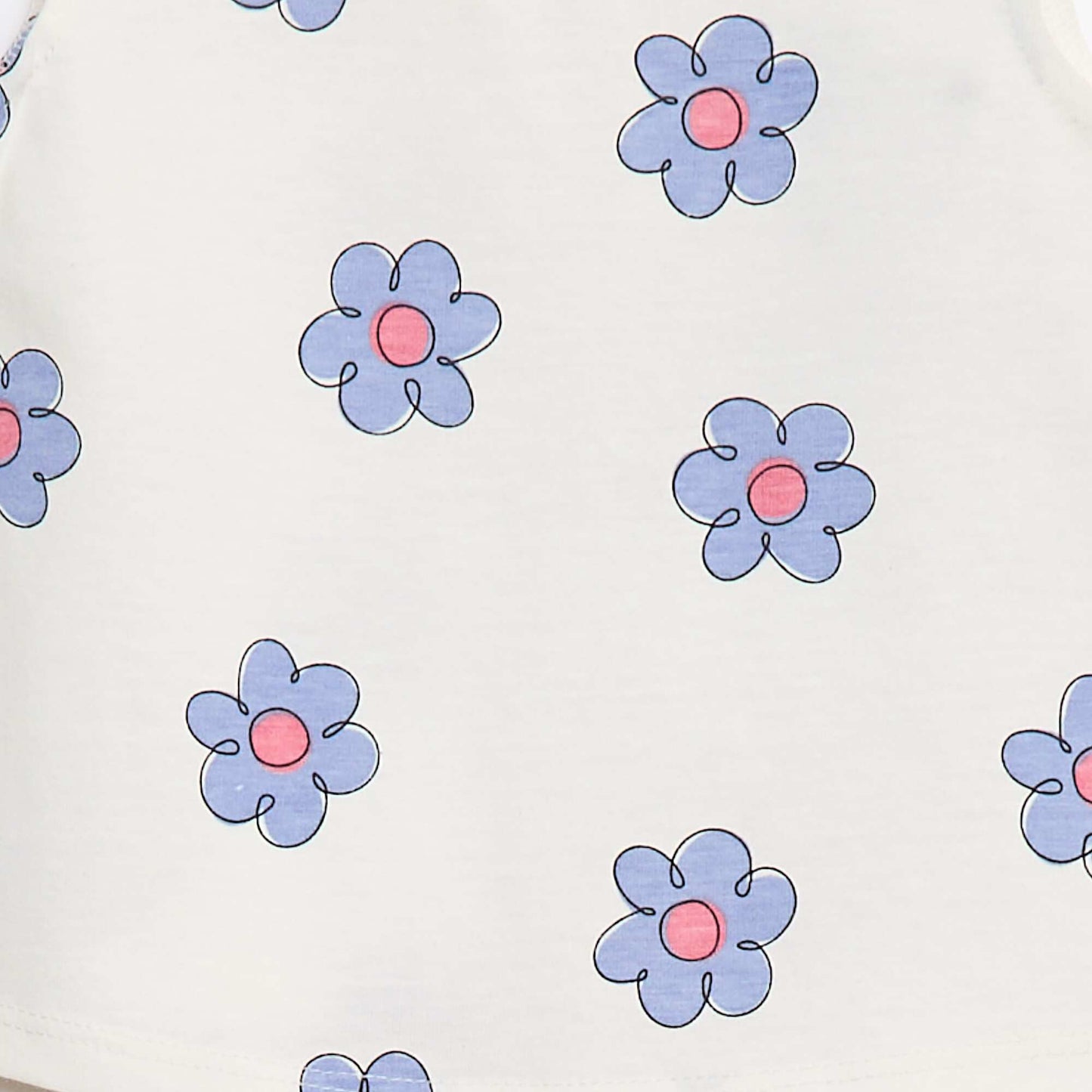 T-shirt à motif avec emmanchures volantées BLANC