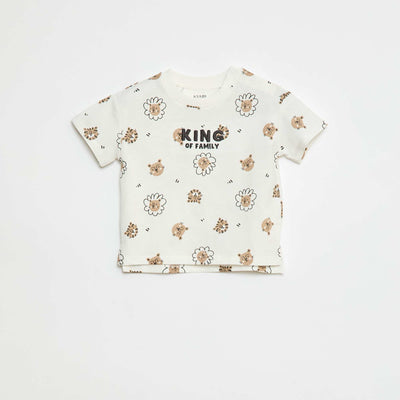 T-shirt à manches courtes imprimé BLANC