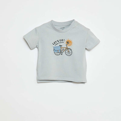 T-shirt à manches courtes imprimé BLEU