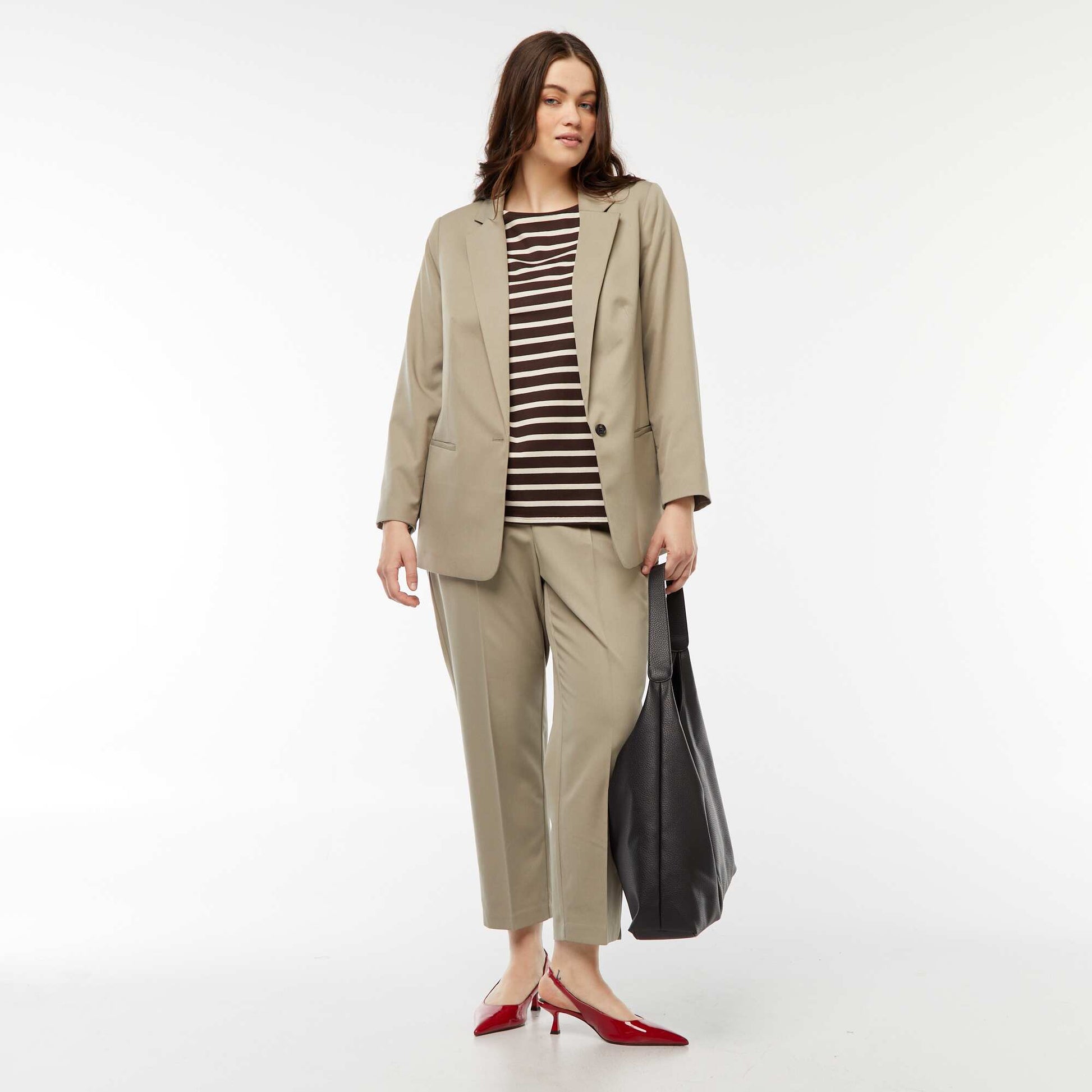 Tee-shirt marinière oversize MARRON