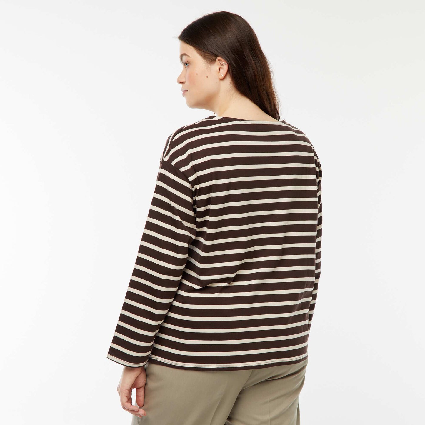 Tee-shirt marinière oversize MARRON