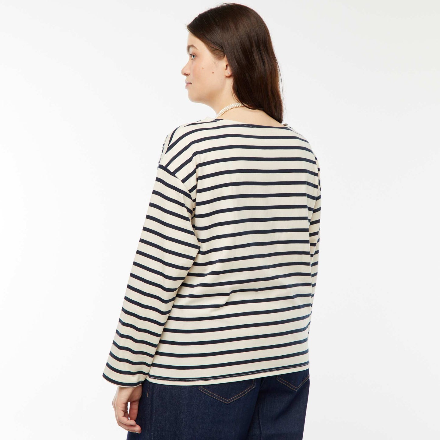 Tee-shirt marinière oversize BLANC