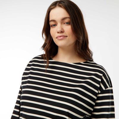 Tee-shirt marinière oversize NOIR
