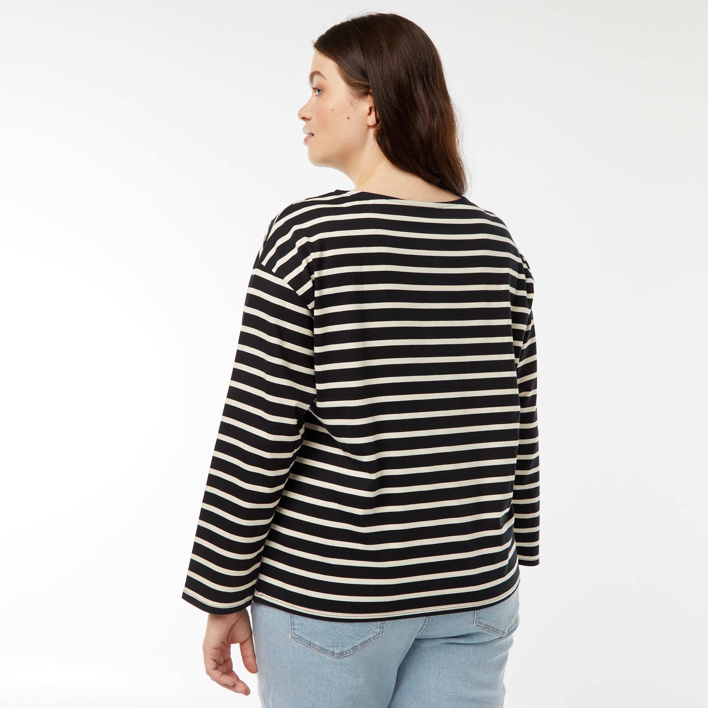 Tee-shirt marinière oversize NOIR