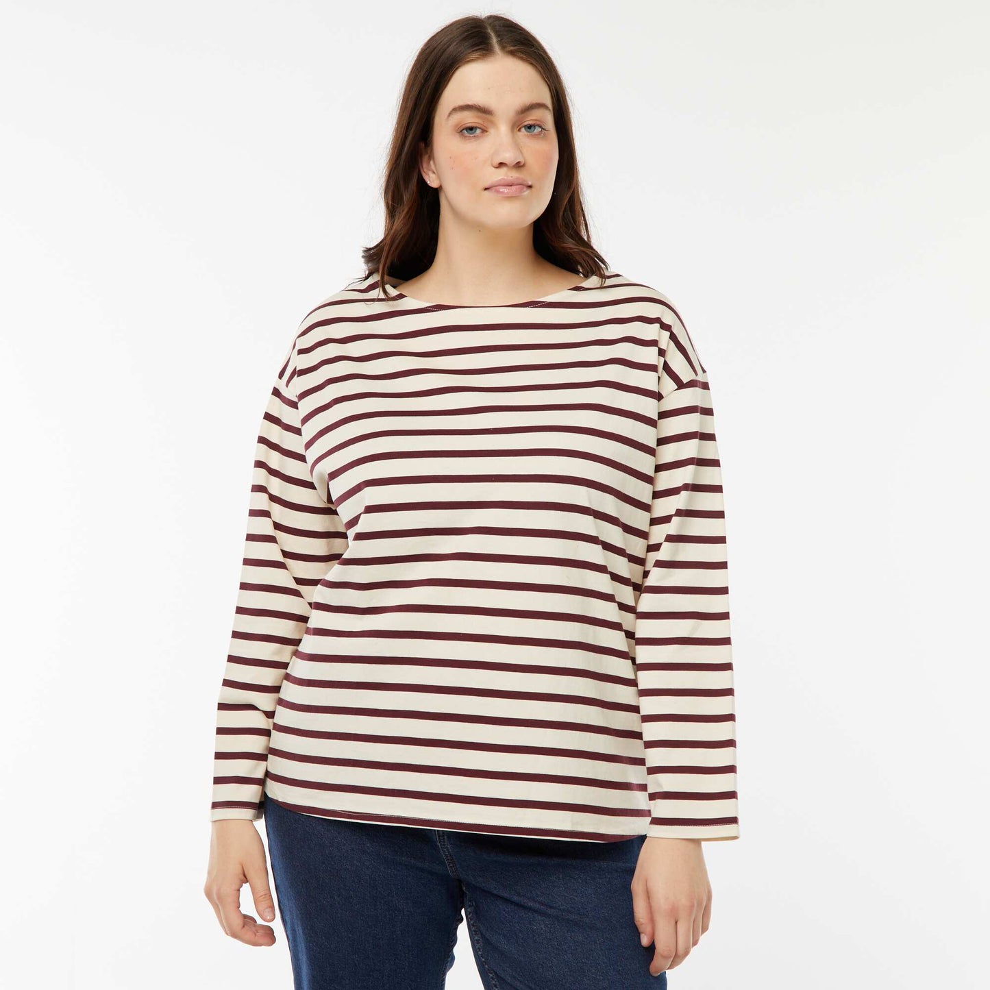 Tee-shirt marinière oversize BORDEAUX
