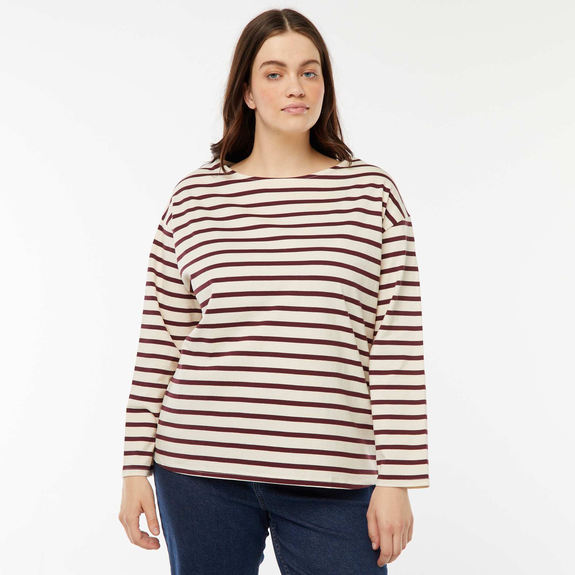 Tee-shirt marinière oversize BORDEAUX