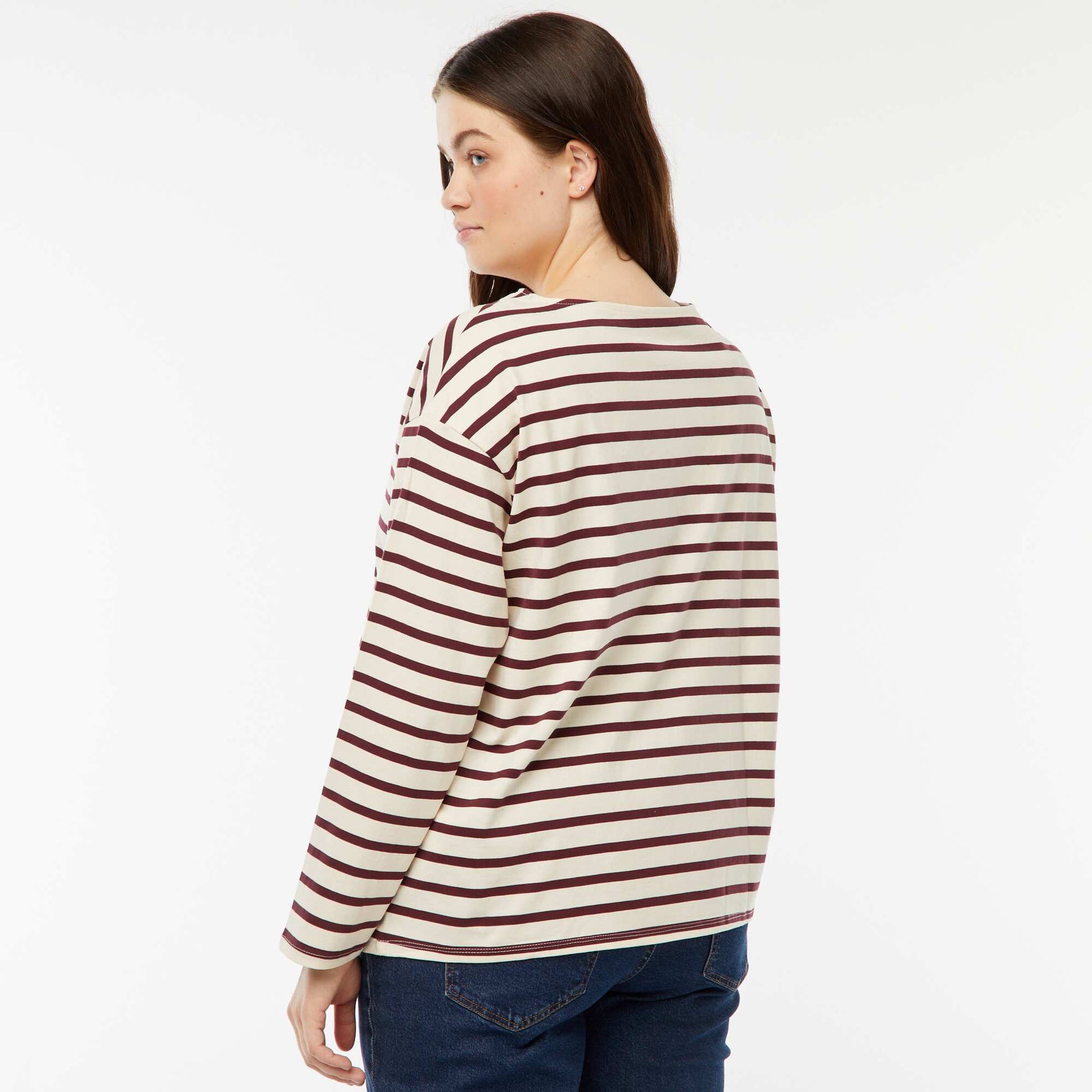 Tee-shirt marinière oversize BORDEAUX