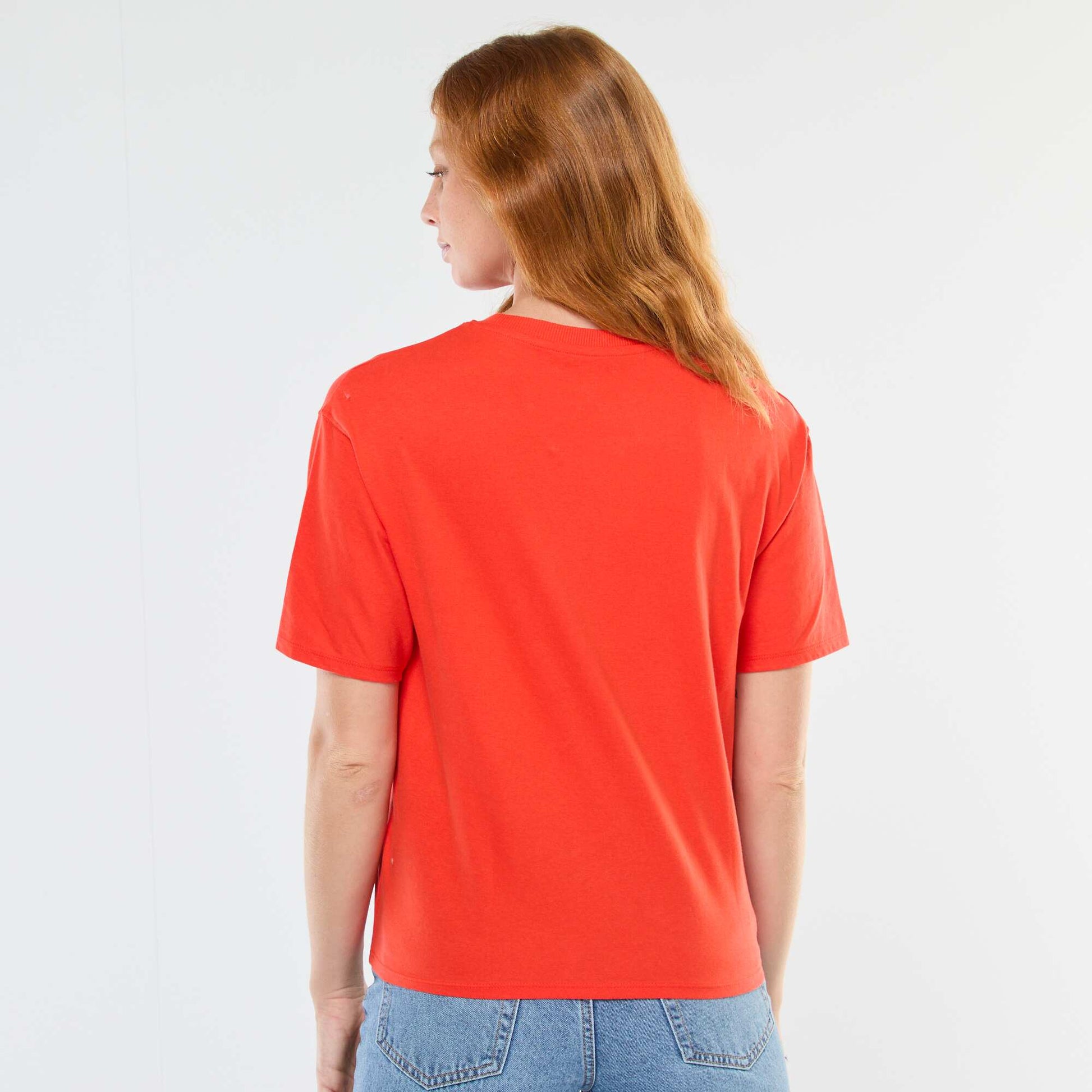 T-shirt en jersey 'Noël' imprimé à manches courte ROUGE