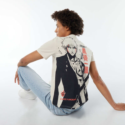 Tee-shirt imprimé 'Bleach' manches courtes GRIS