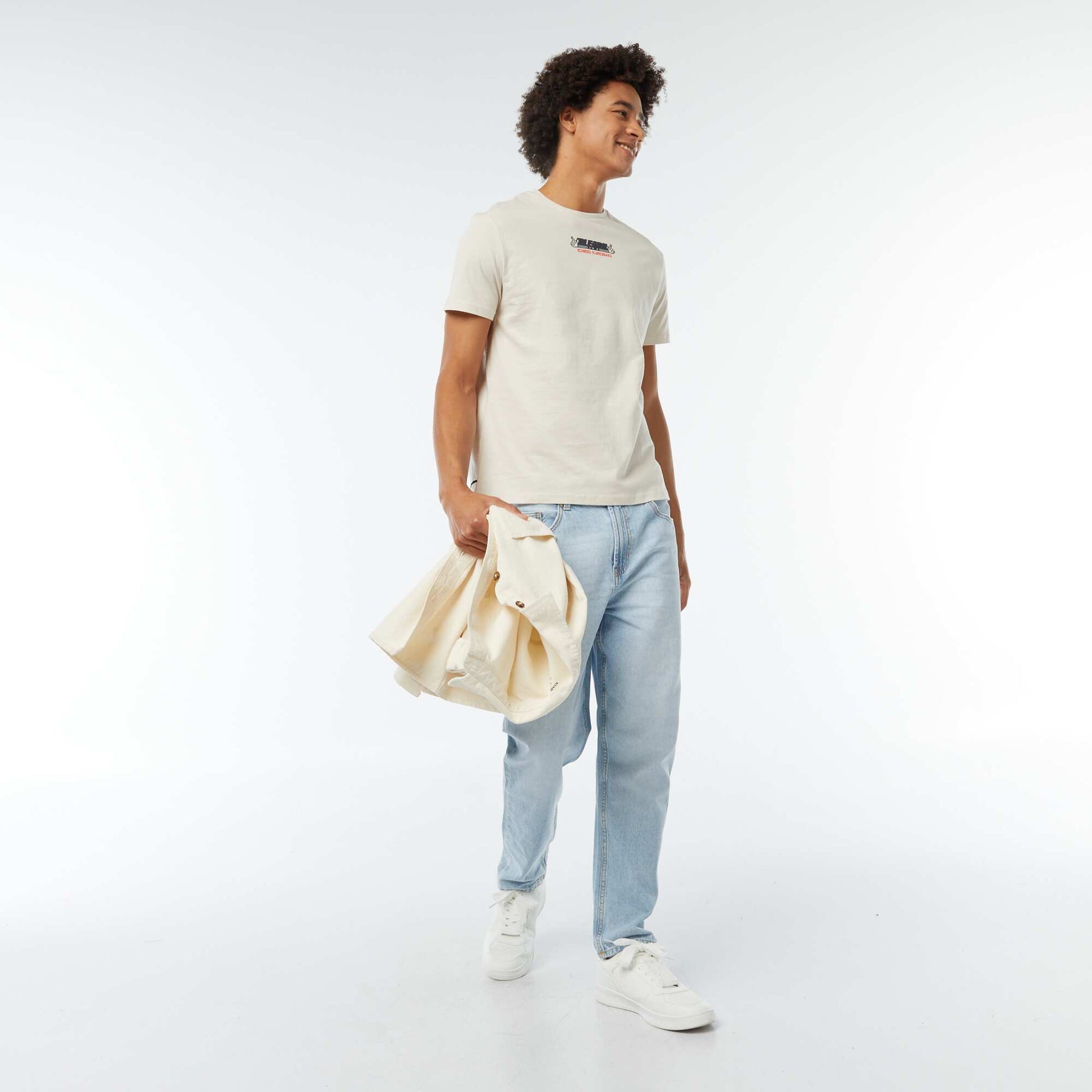 Tee-shirt imprimé 'Bleach' manches courtes GRIS