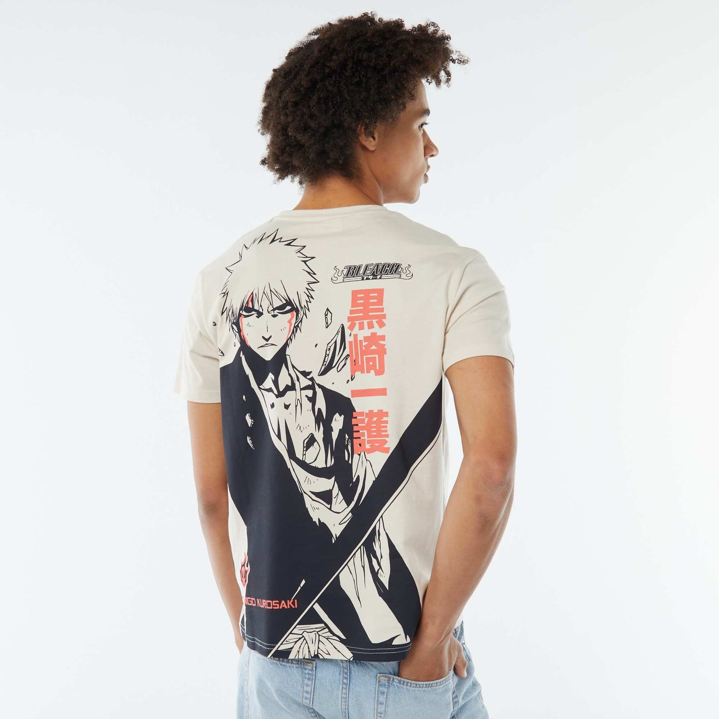Tee-shirt imprimé 'Bleach' manches courtes GRIS