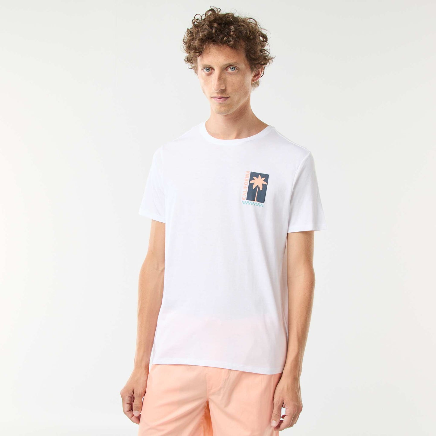 T-shirt manches courtes imprimé recto-verso 'Surf' BLANC