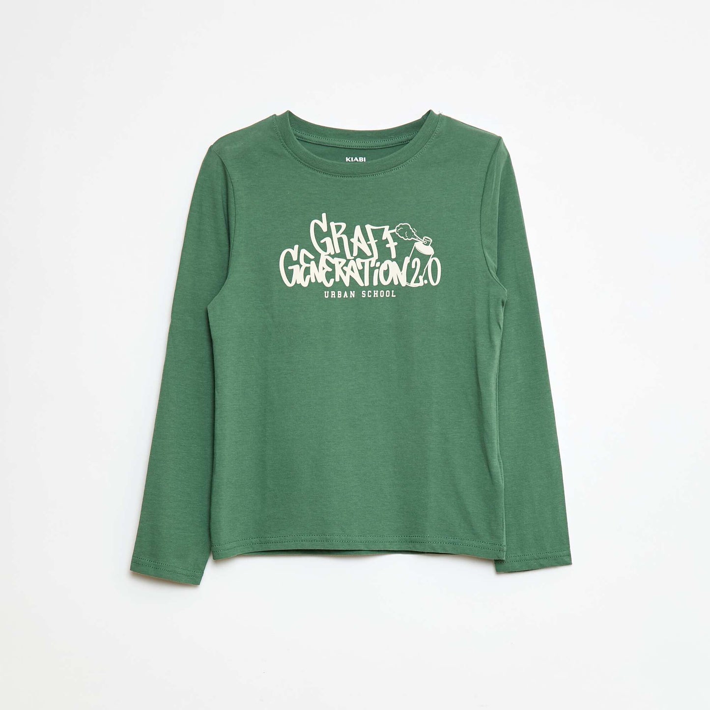 T-shirt imprimé fantaisie à manches longues VERT