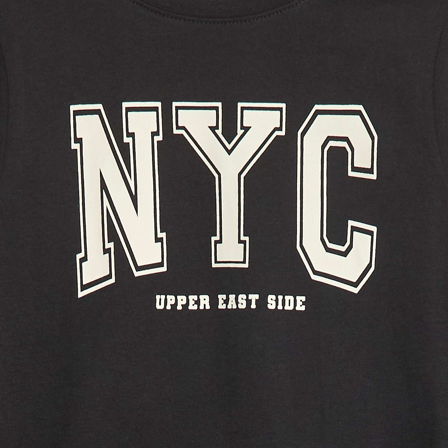 T-shirt imprimé fantaisie à manches longues NOIR
