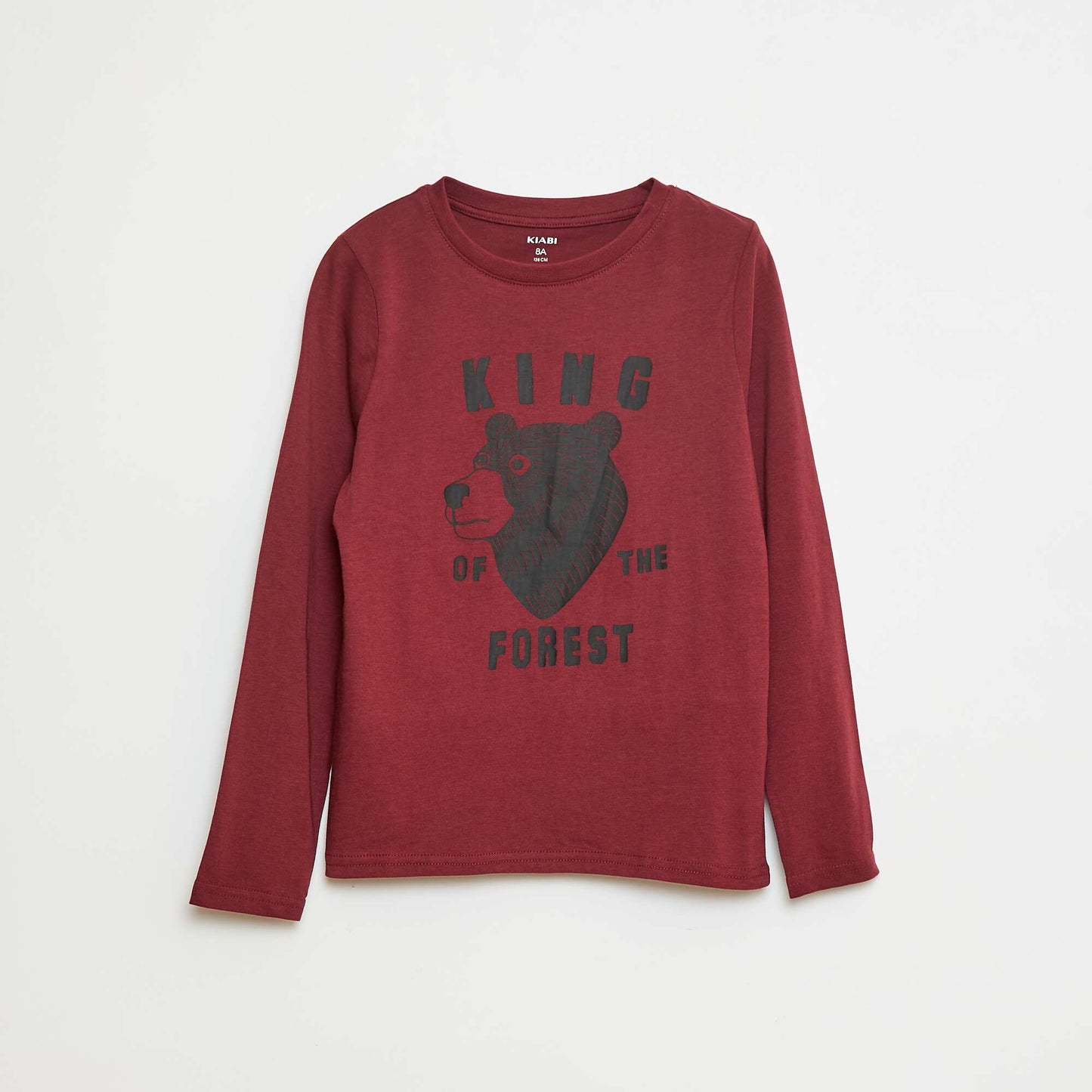 T-shirt imprimé fantaisie à manches longues ROUGE