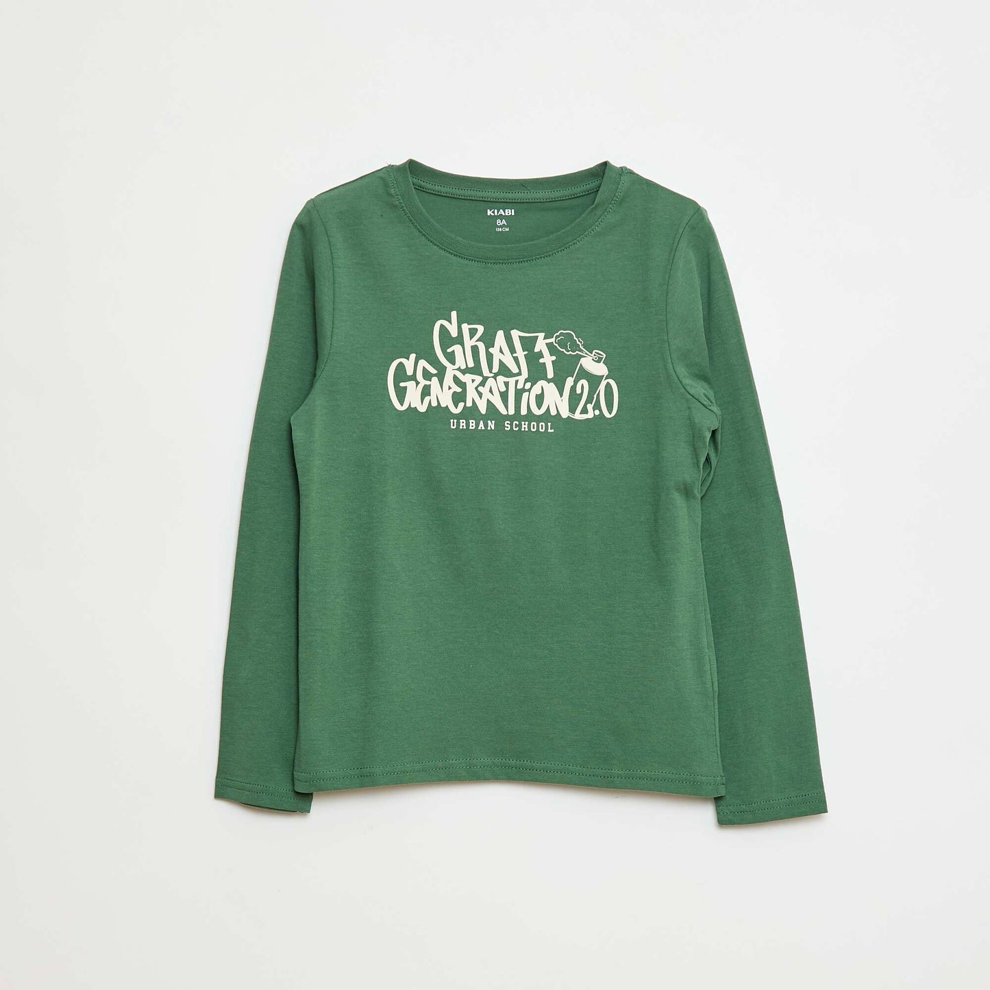 T-shirt imprimé fantaisie à manches longues VERT