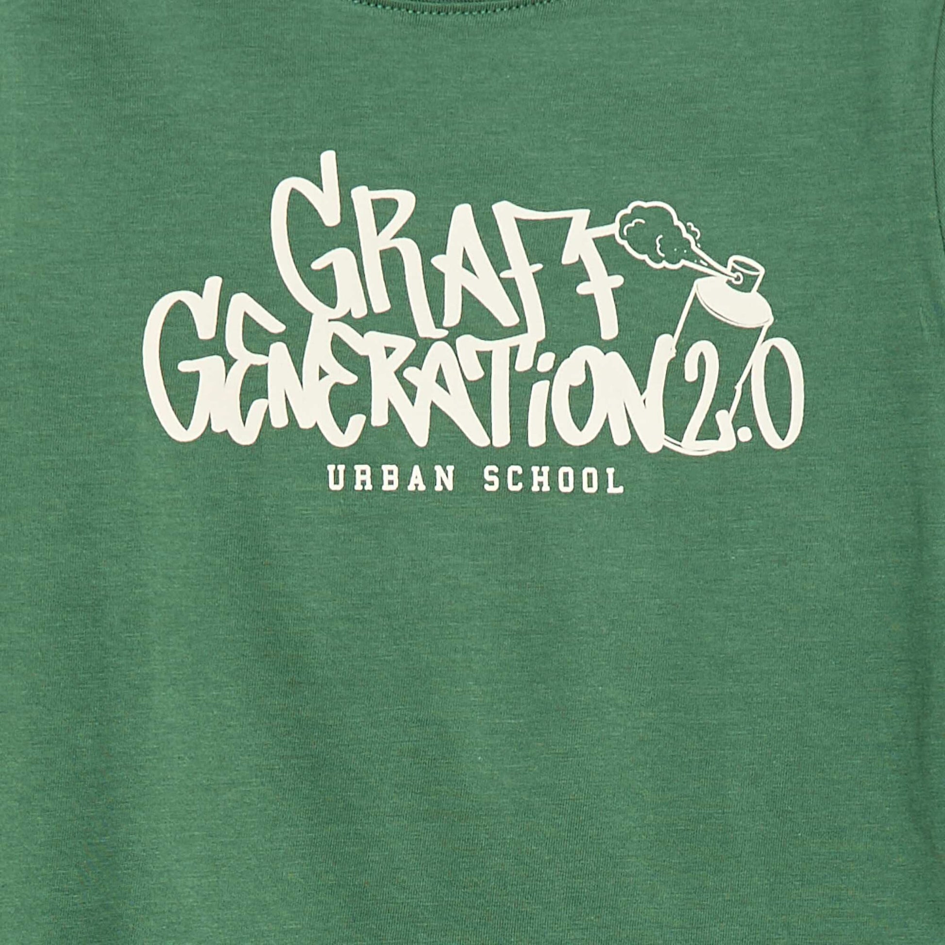 T-shirt imprimé fantaisie à manches longues VERT