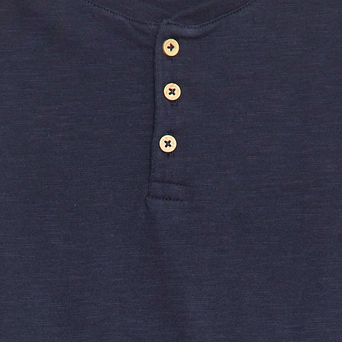 T-shirt à manches longues et col tunisien BLEU