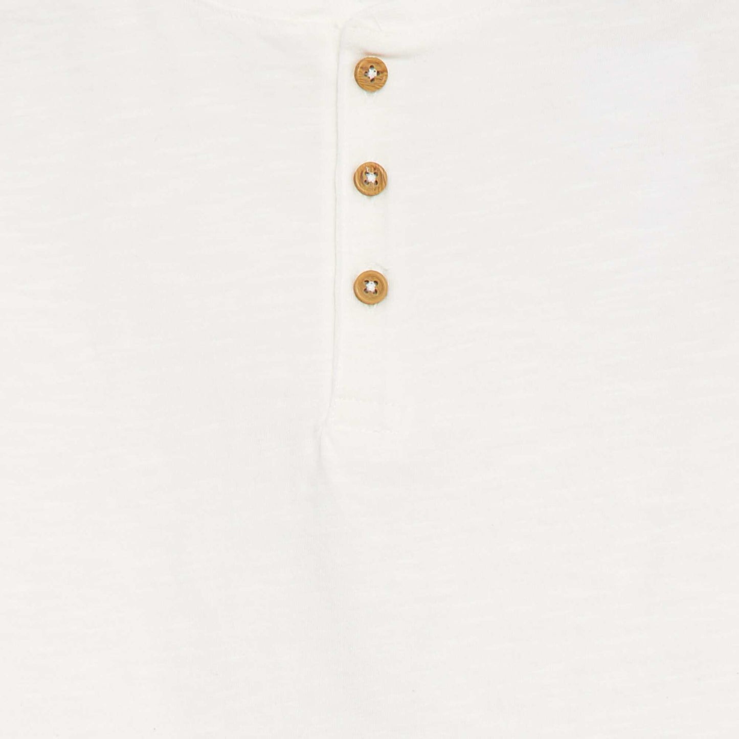 T-shirt à manches longues et col tunisien BLANC
