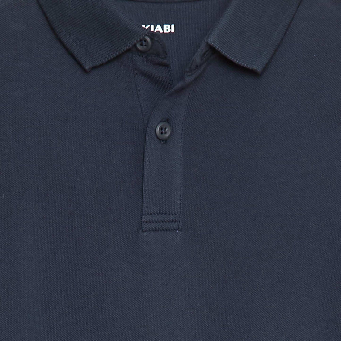 Polo manches longues en maille piquée BLEU