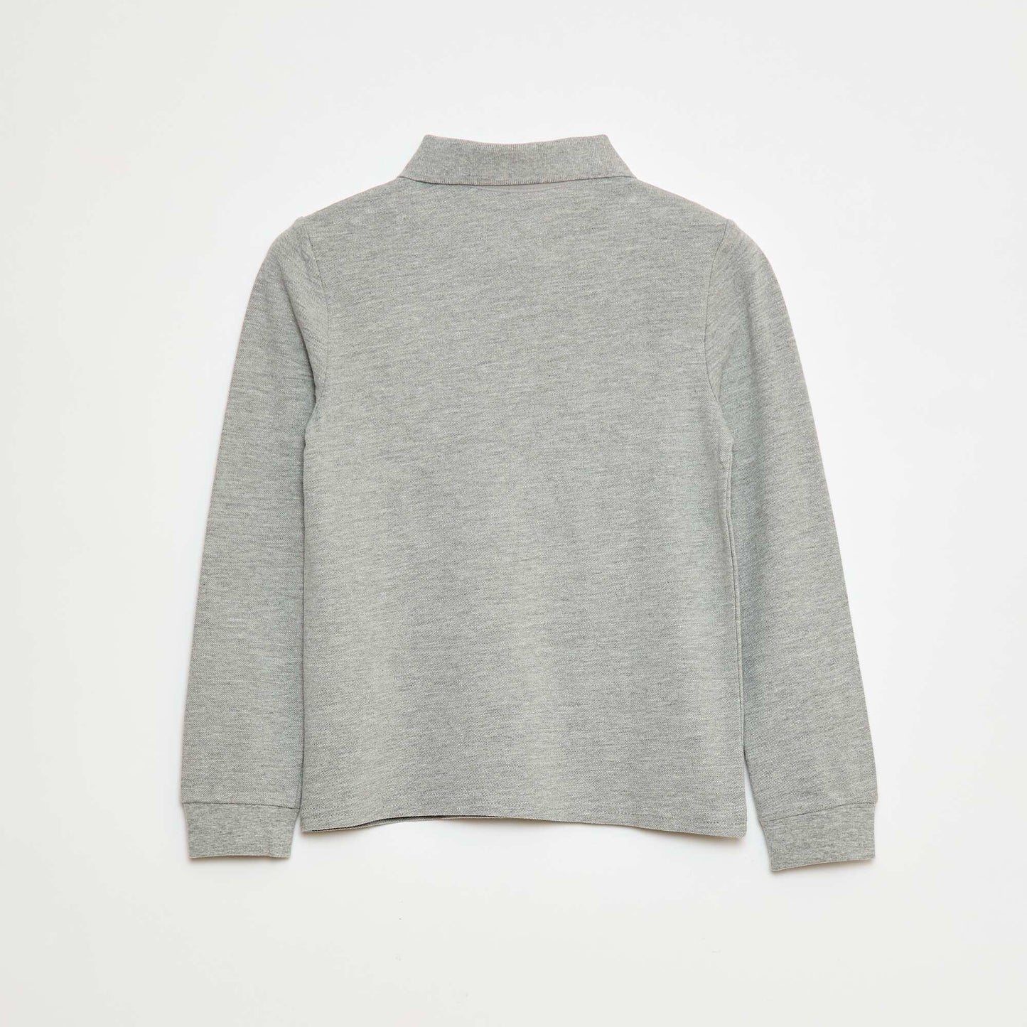 Polo manches longues en maille piquée GRIS