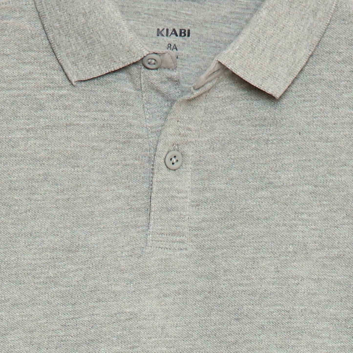 Polo manches longues en maille piquée GRIS