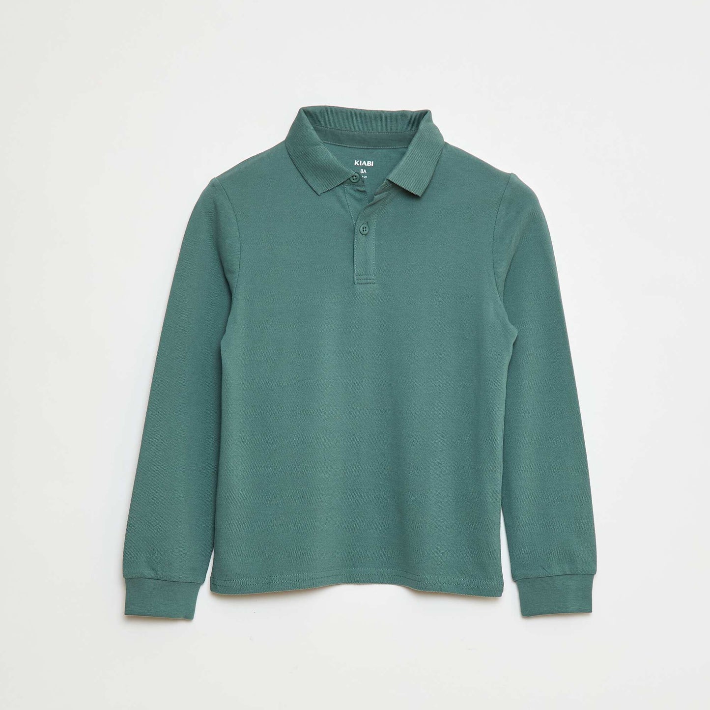 Polo manches longues en maille piquée VERT