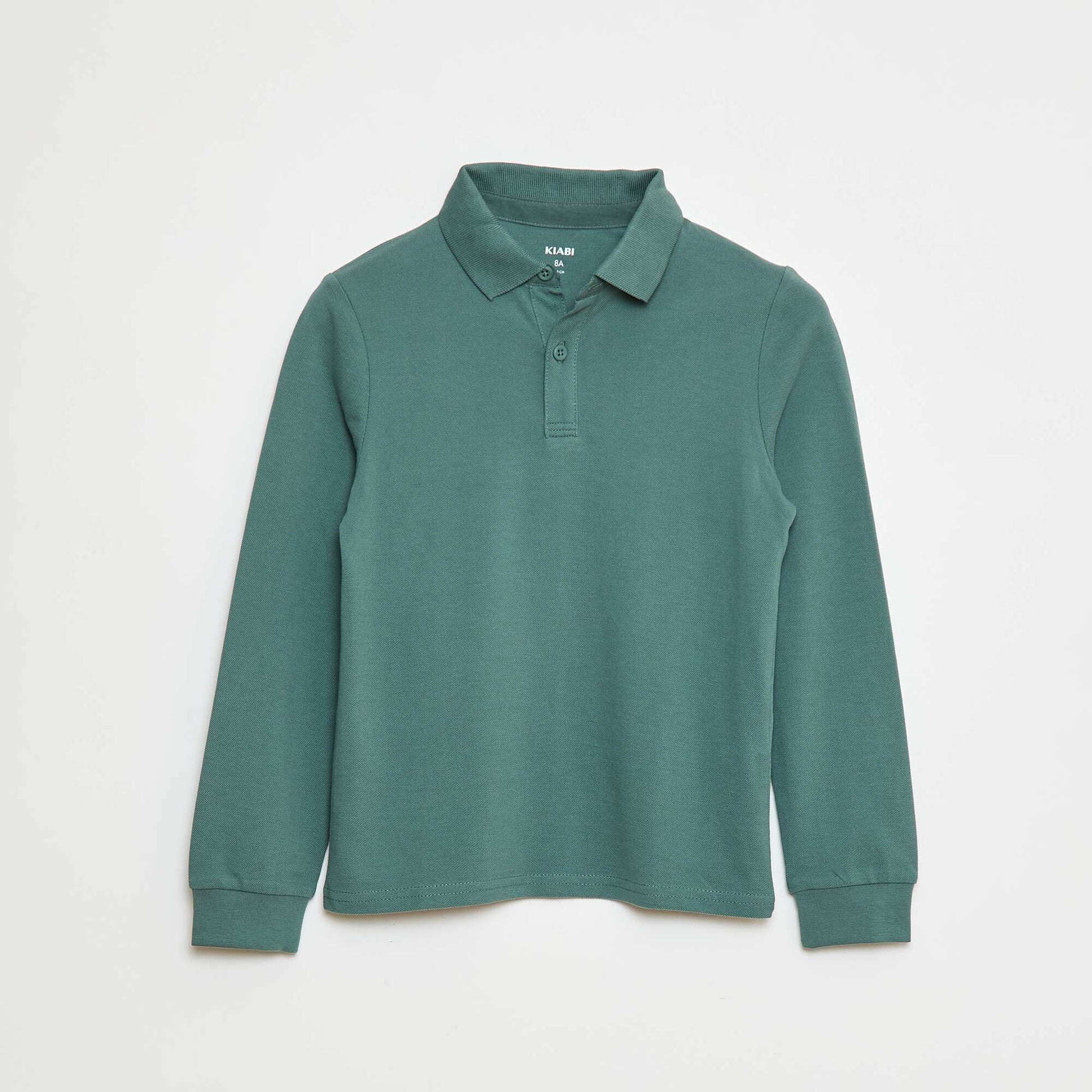 Polo manches longues en maille piquée VERT