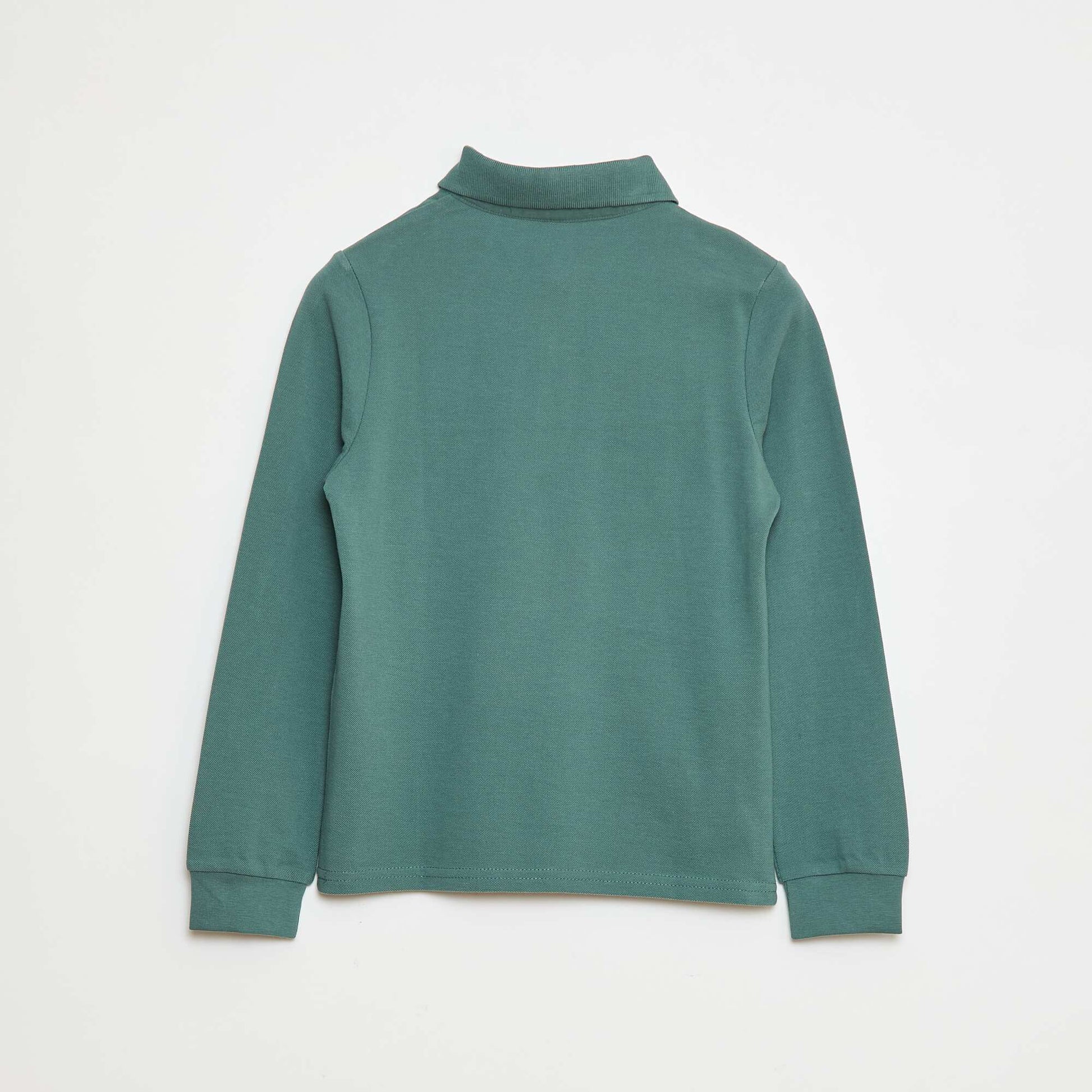 Polo manches longues en maille piquée VERT