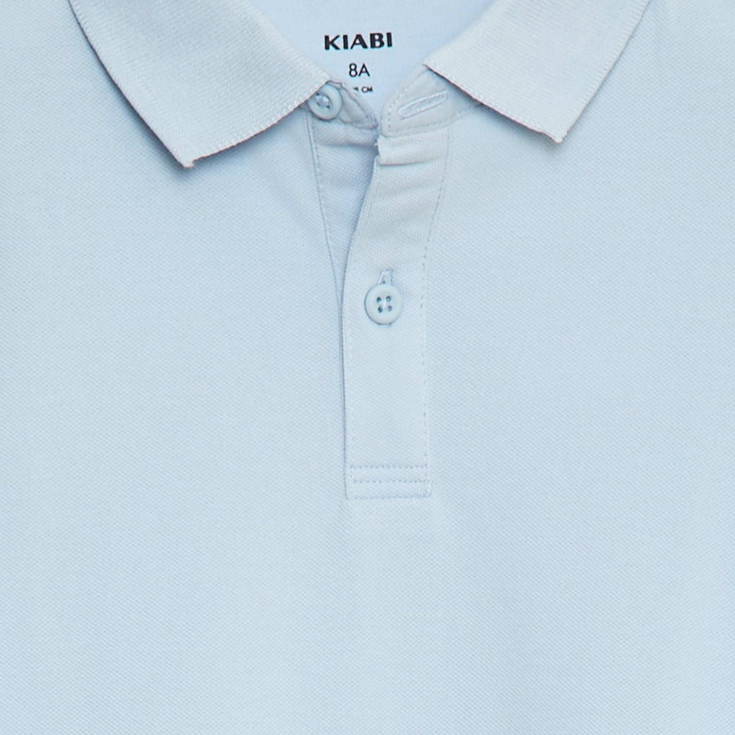 Polo manches longues en maille piquée BLEU