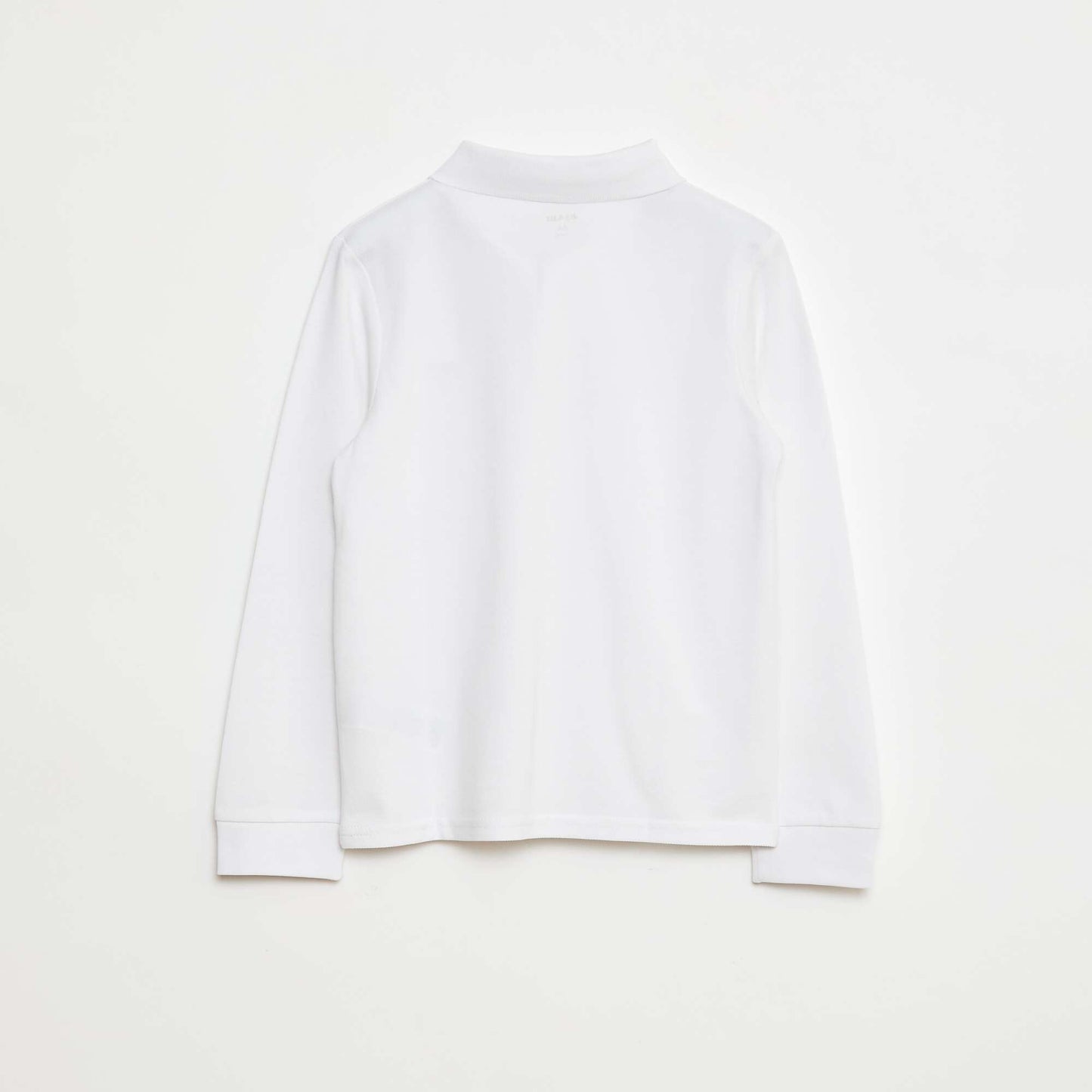 Polo manches longues en maille piquée BLANC