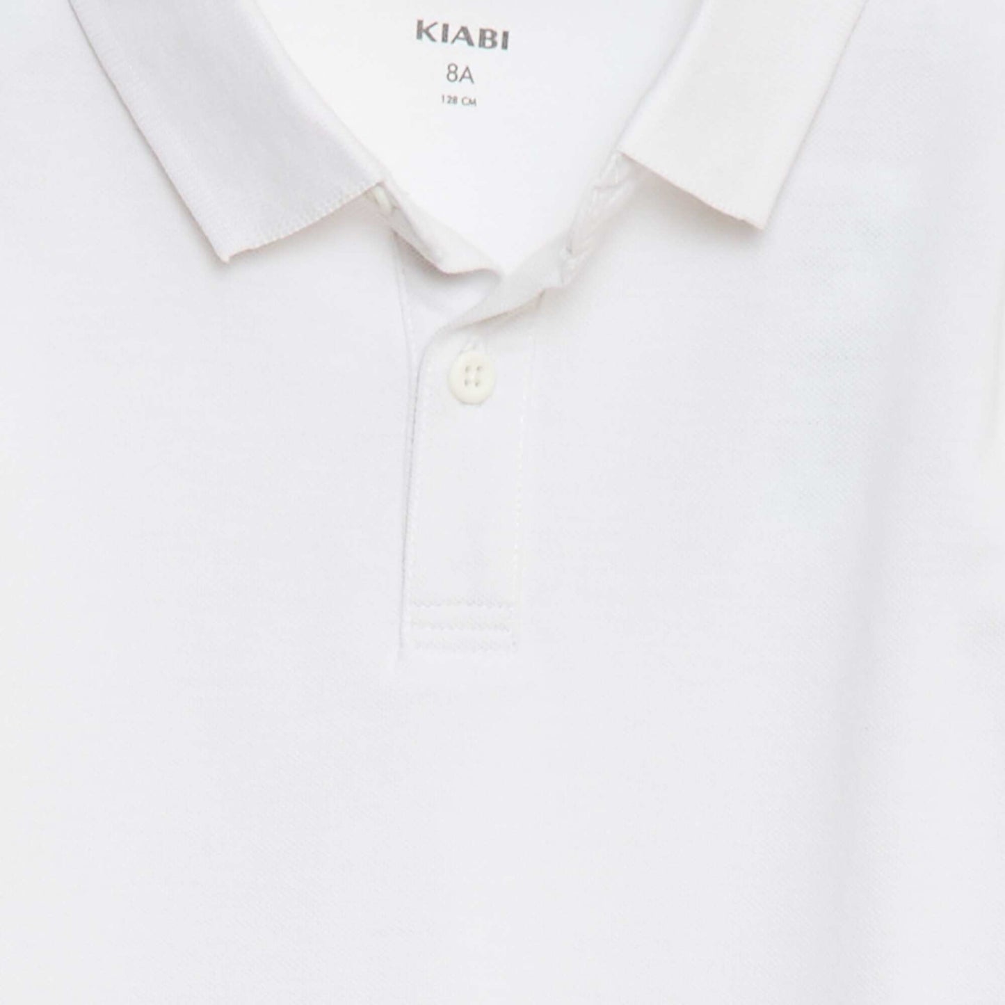 Polo manches longues en maille piquée BLANC