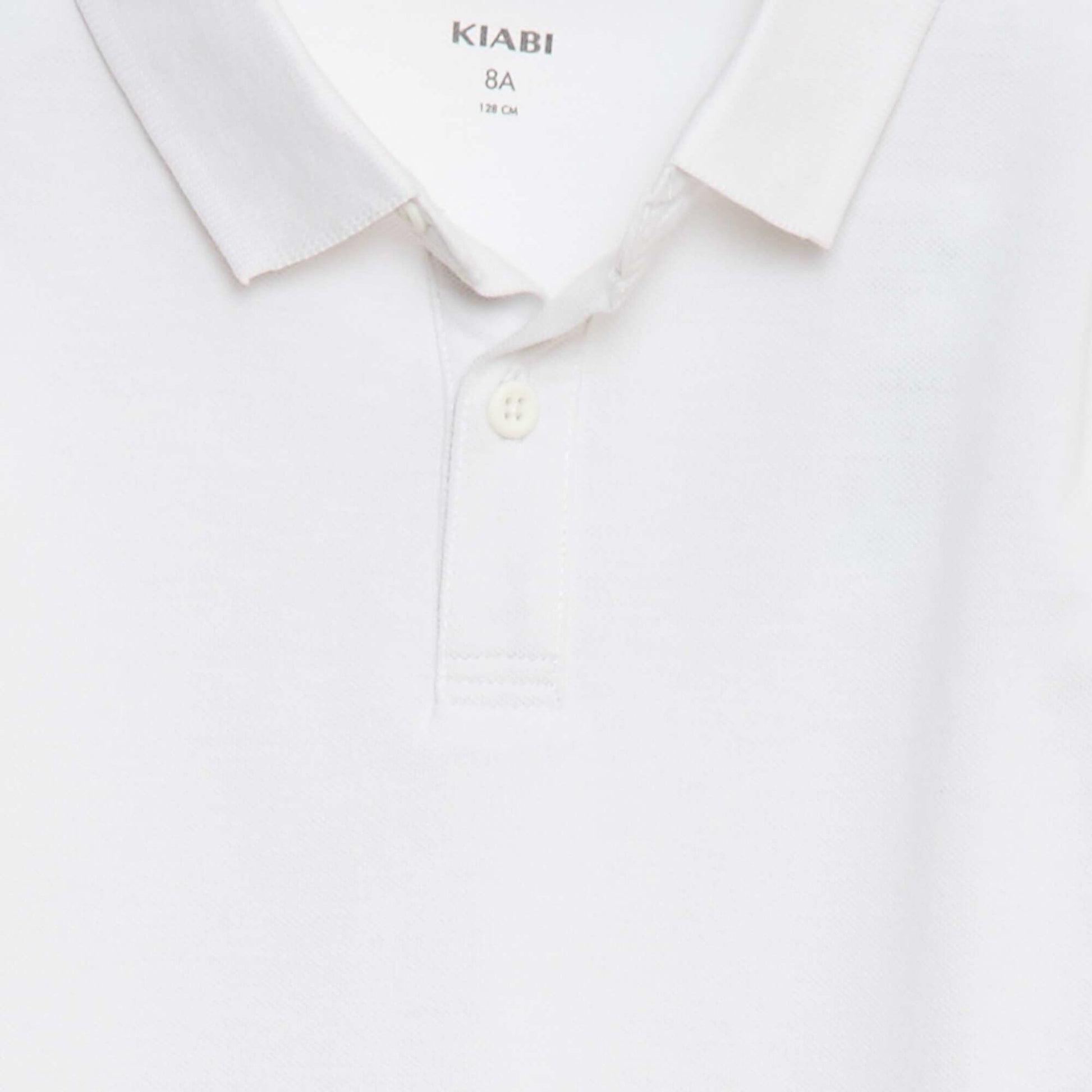 Polo manches longues en maille piquée BLANC