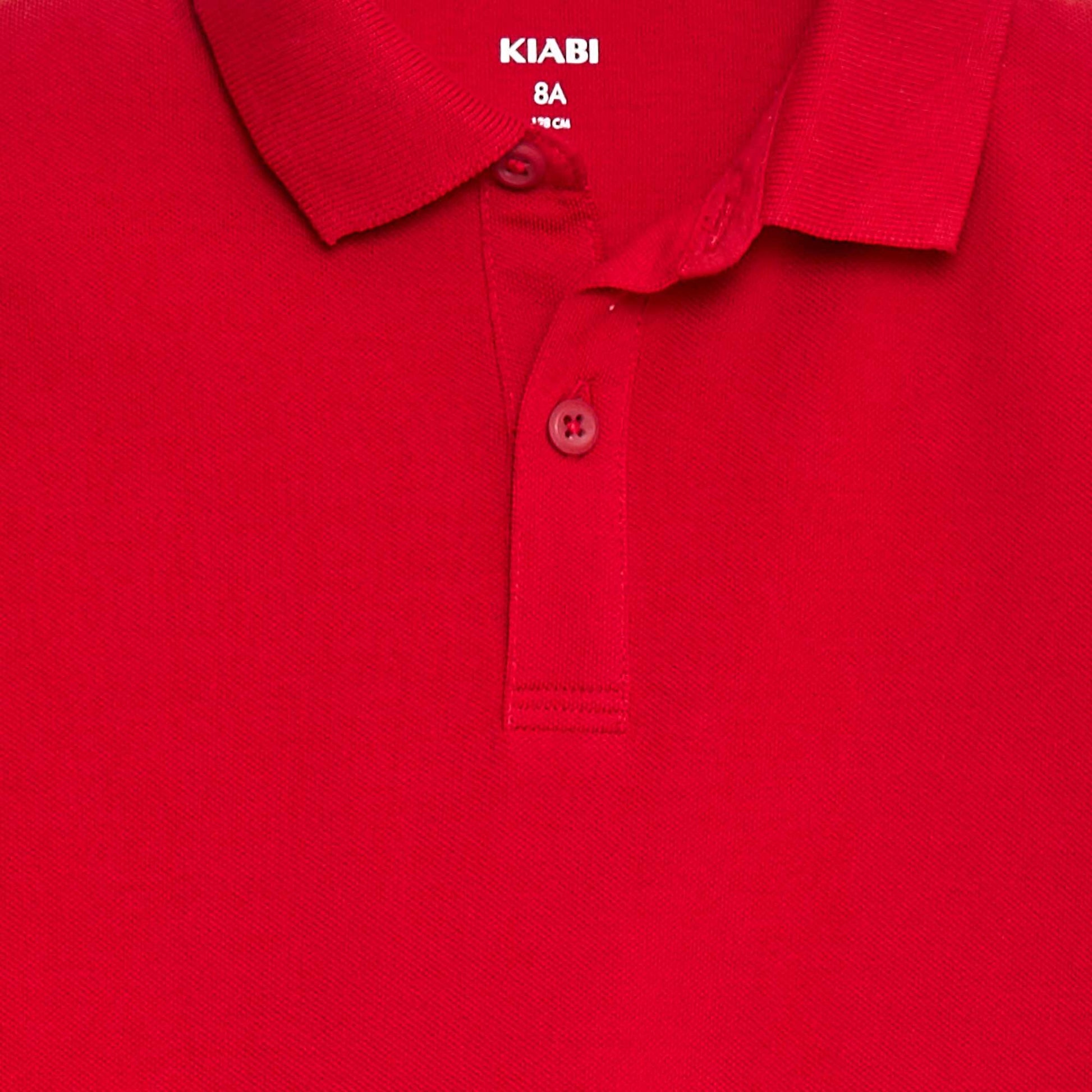 Polo manches longues en maille piquée ROUGE