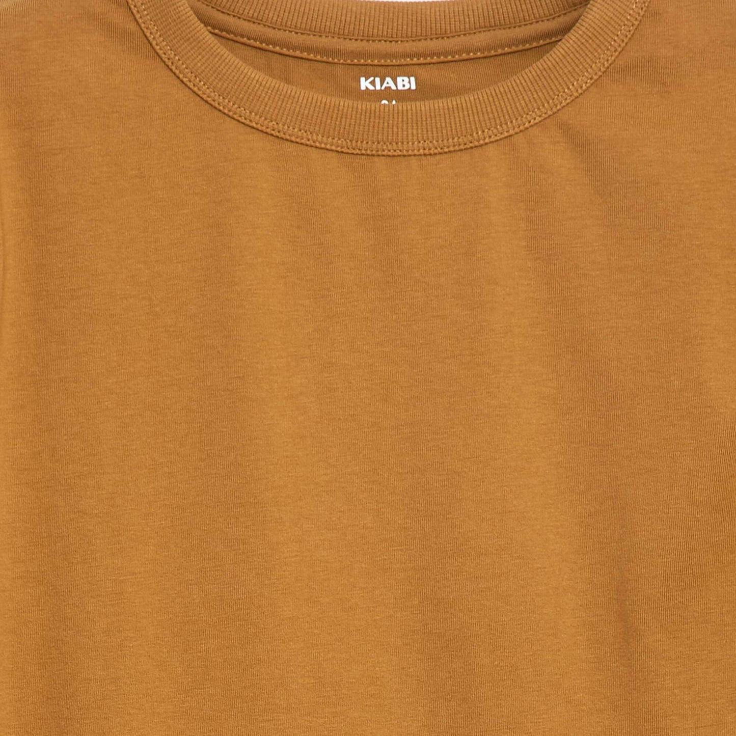 T-shirt manches longues uni MOUTARDE