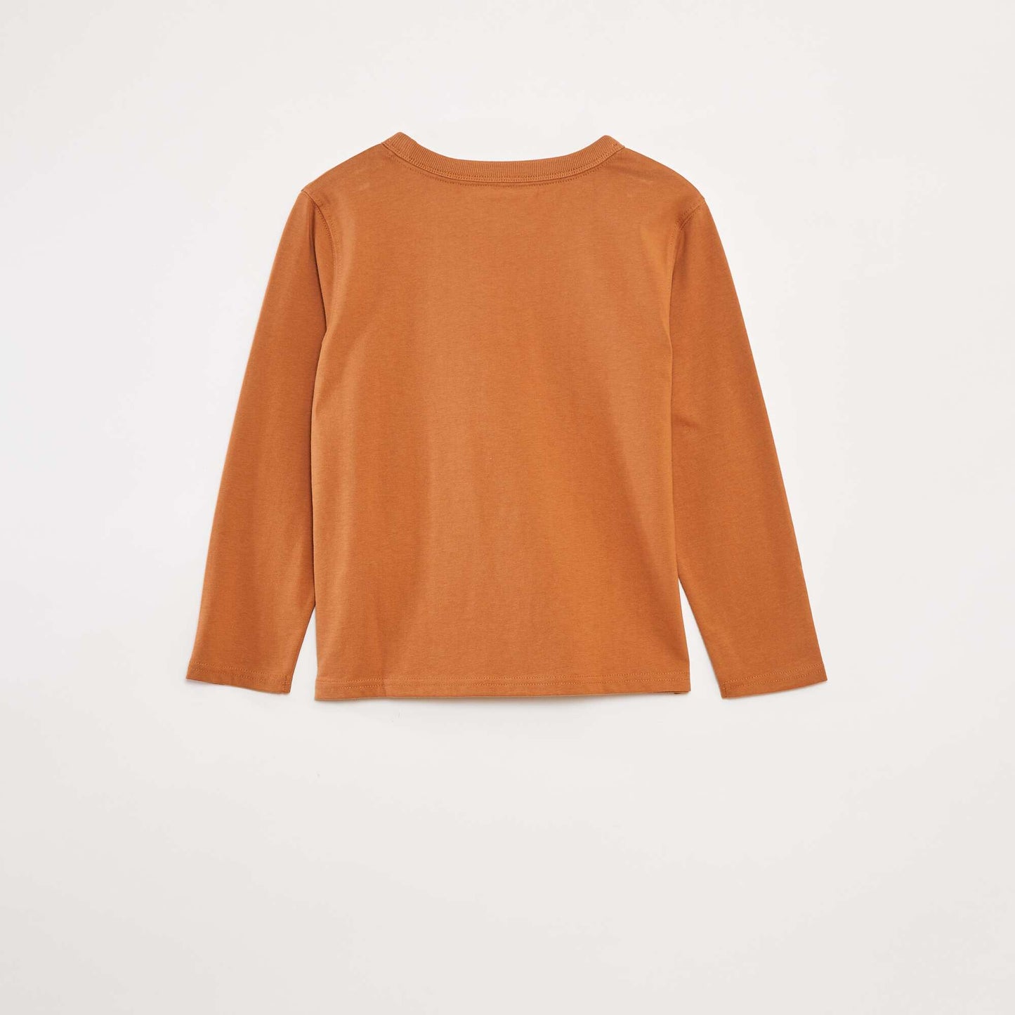 T-shirt manches longues uni MARRON