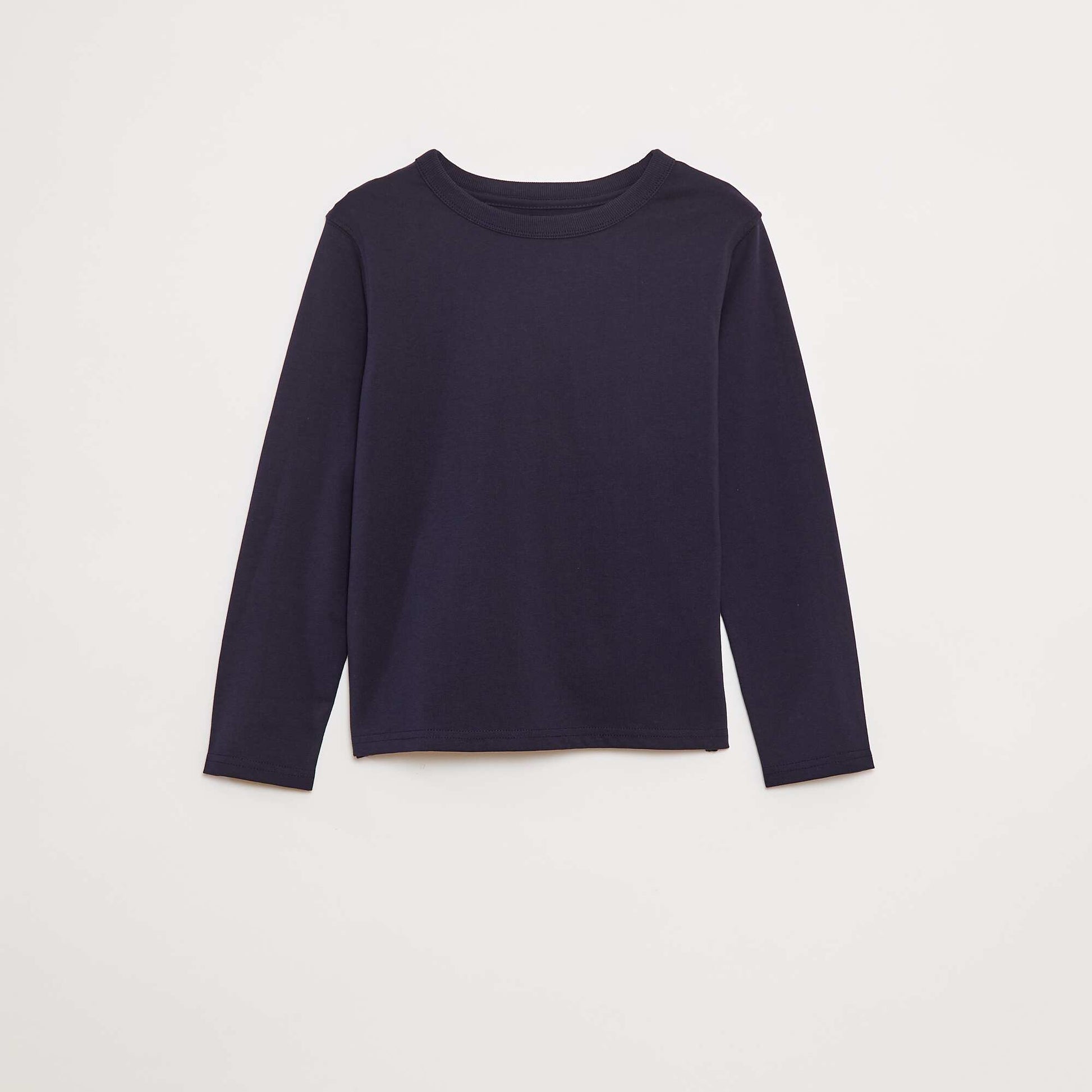T-shirt manches longues uni BLEU